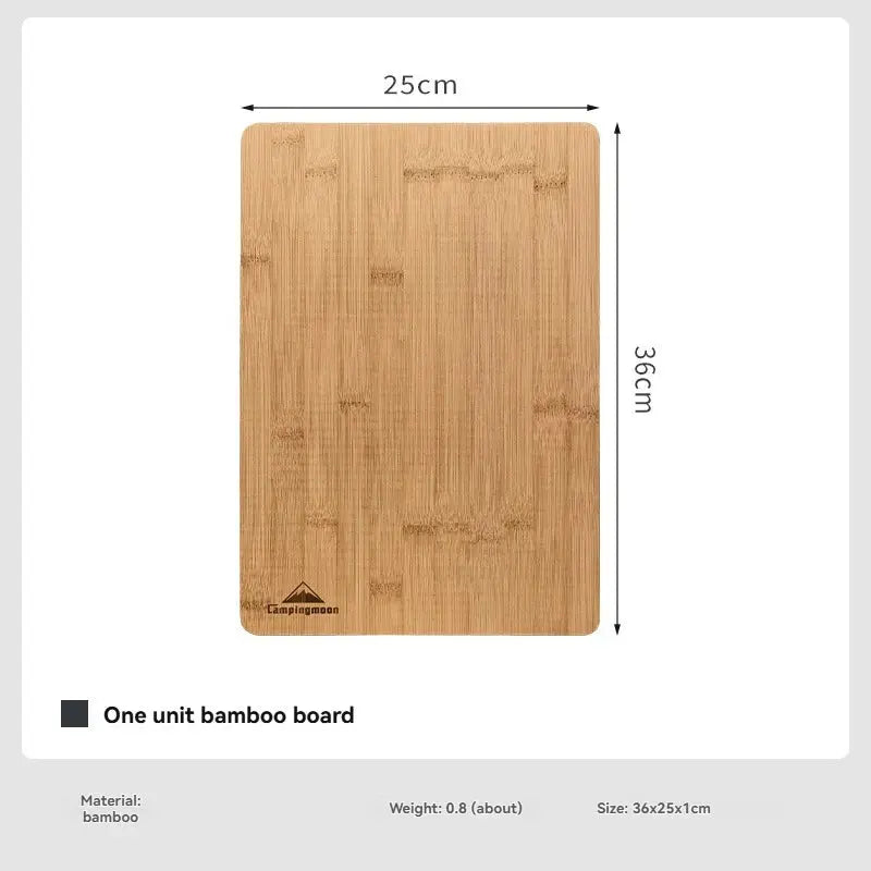 CampingMoon Bamboo Board BBQ CKP25 Portable Outdoor Camping Wooden Tabletop Dish Tray