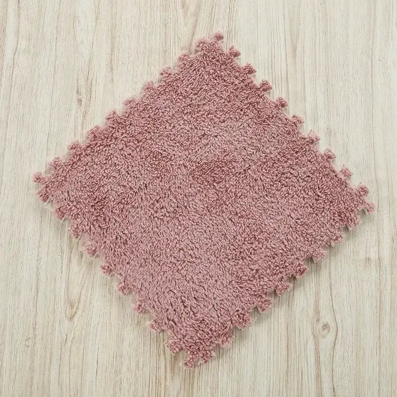 Pink plush shag play mat for children, square 30cm, Simples Market