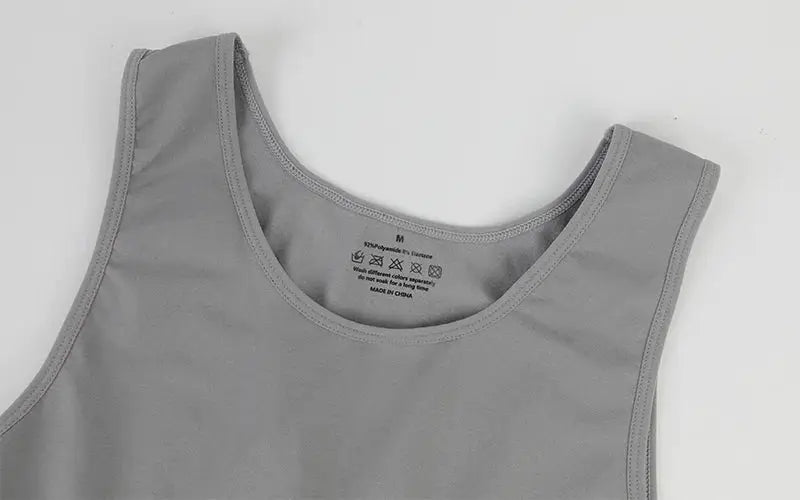Grey men's compression tank top by Simples Market, size M, sleeveless