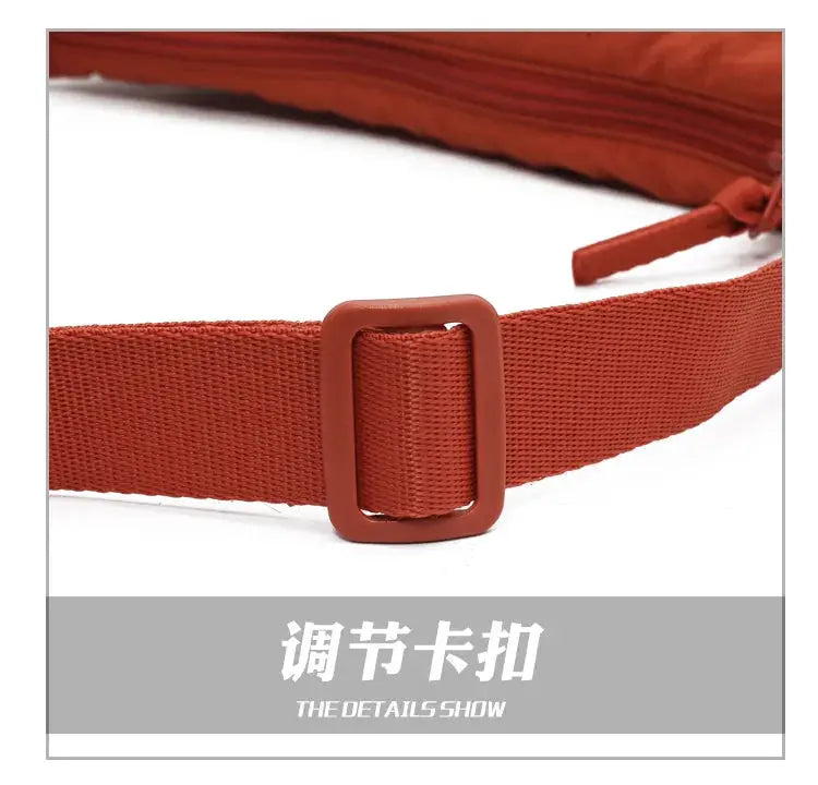 Casual Nylon Hobos Crossbody Bag by Simples Market, red nylon with adjustable buckle