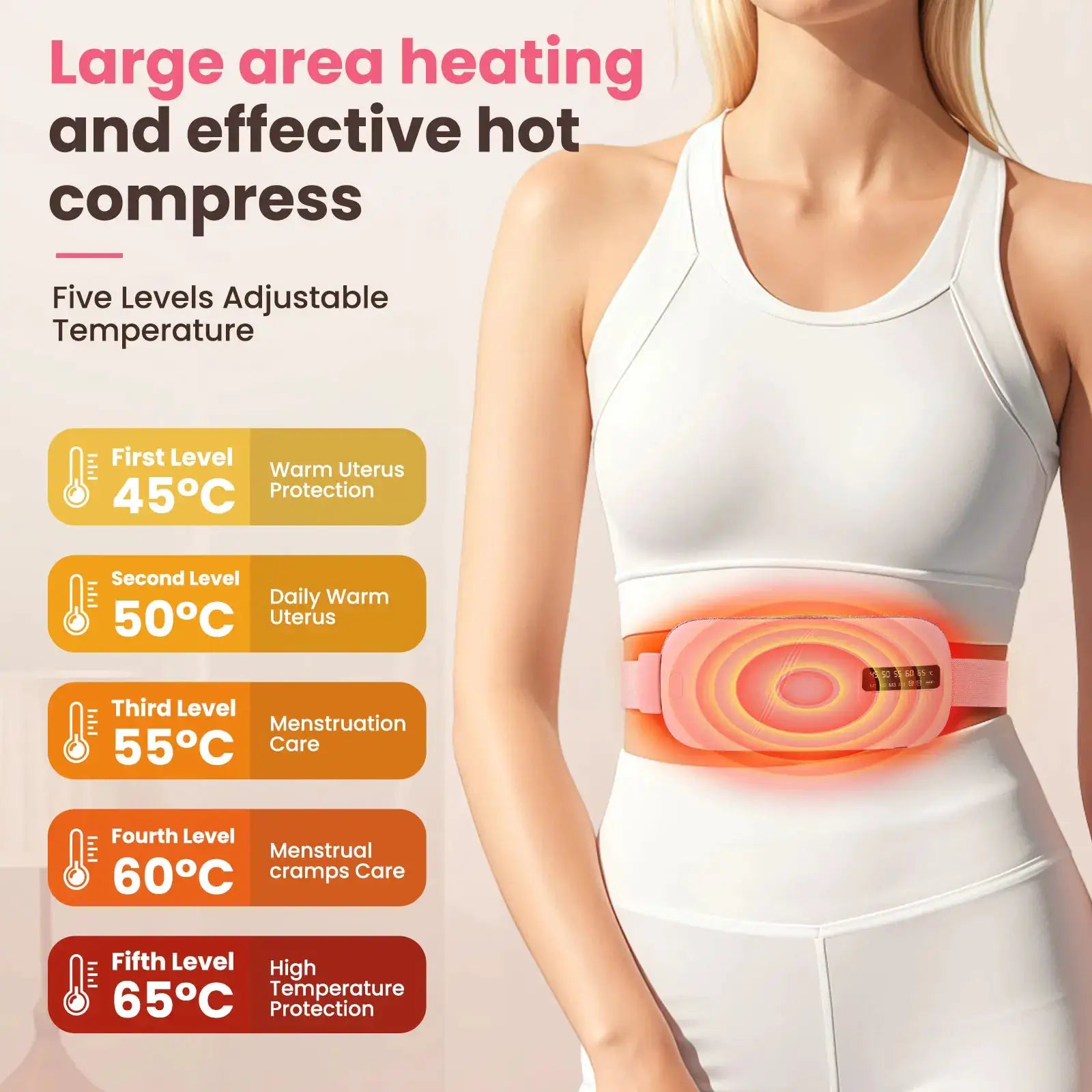 Simples Market five-mode electric waist heating massage belt with pink strap