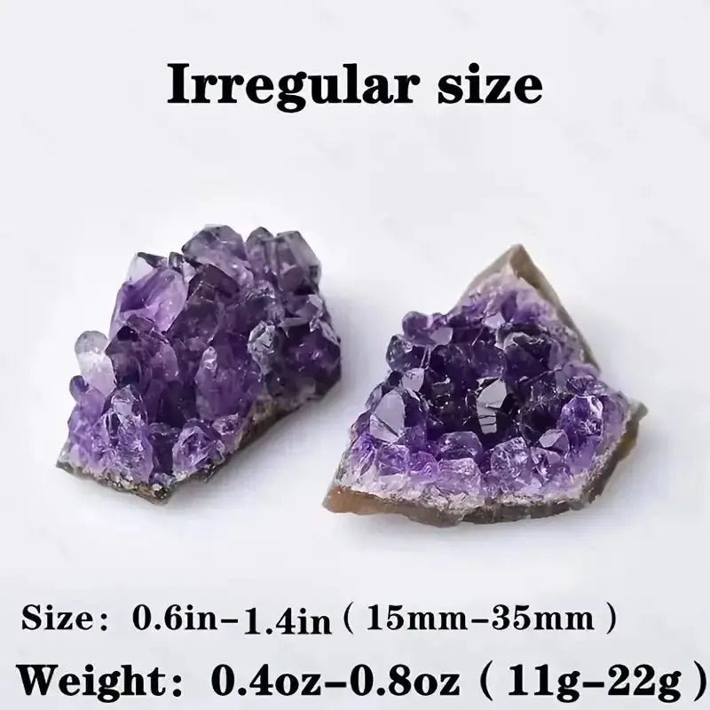 Natural Amethyst Geode Healing Crystal Carved Clusters Set Of Two For Home Decor - Simples Market