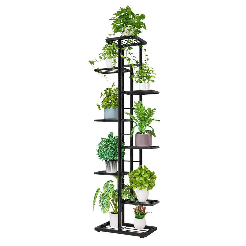 Cordlal Shining Iron Plant Stand Six to Eight Layers Flower Pot Rack Organizer for Home Garden Decor