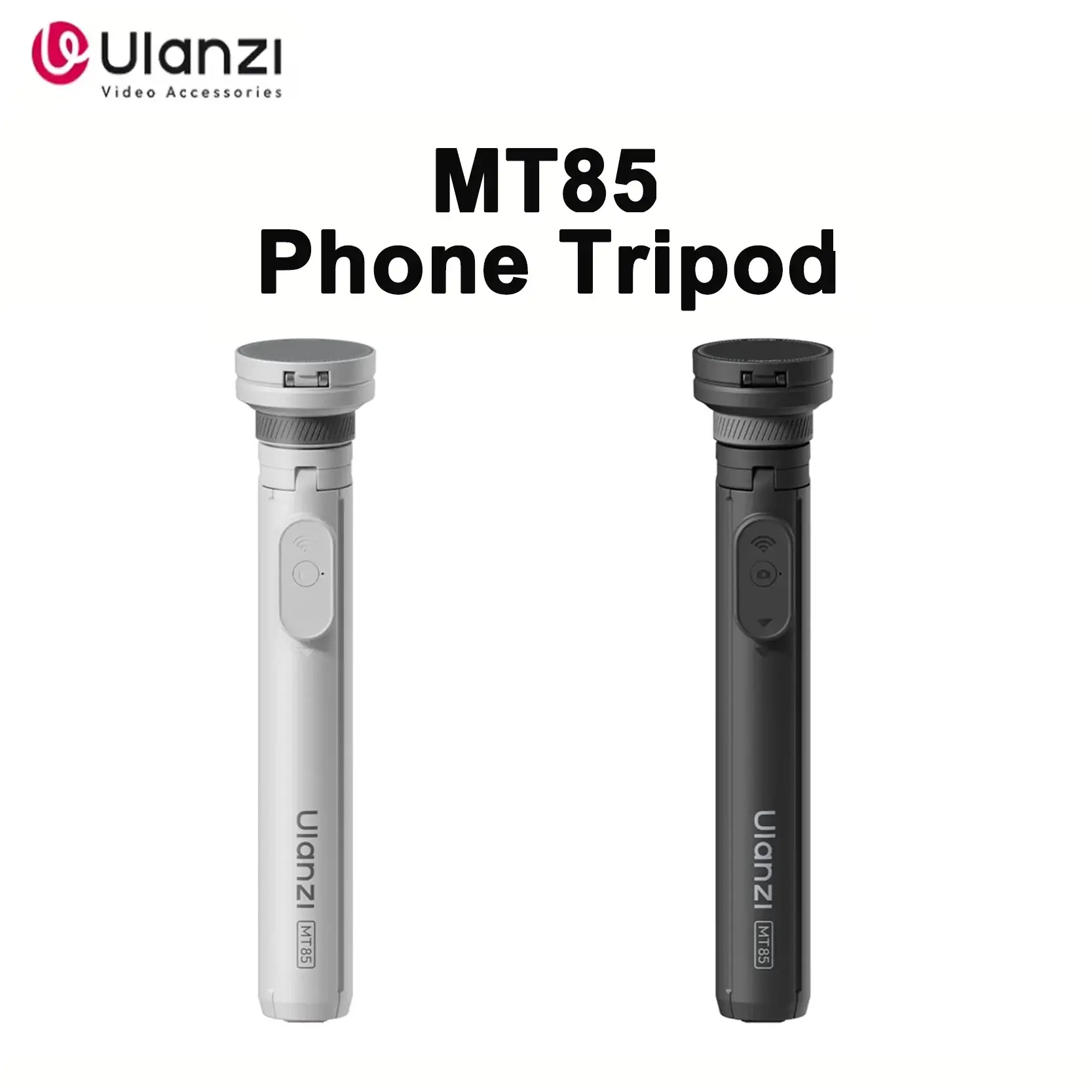 Two Ulanzi MT85 phone tripods in white and black with MagSafe mounts