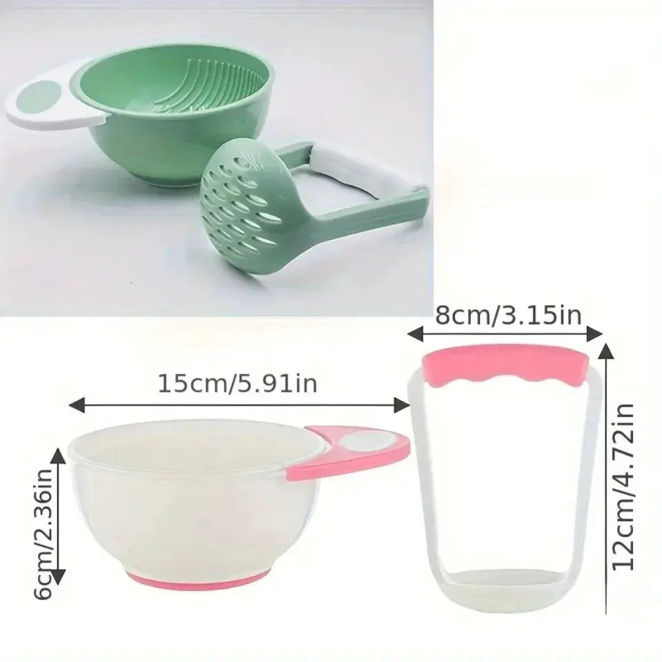Baby Manual Grinder Set For Supplementary Food Grinding Bowl Fruits Vegetables Purees For Toddlers
