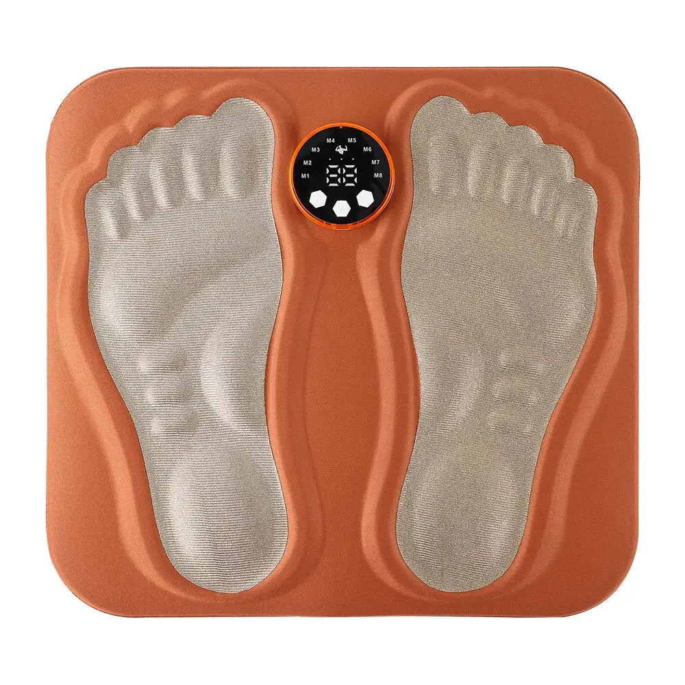3D Smart Foot Massager Pad, orange, rechargeable, Simples Market with center control dial