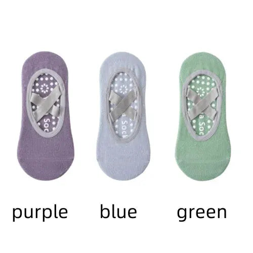 Three Pairs Professional Women Yoga Socks Silicone Anti Slip Backless Breathable Bandage For Yoga Pilates Ballet Sport