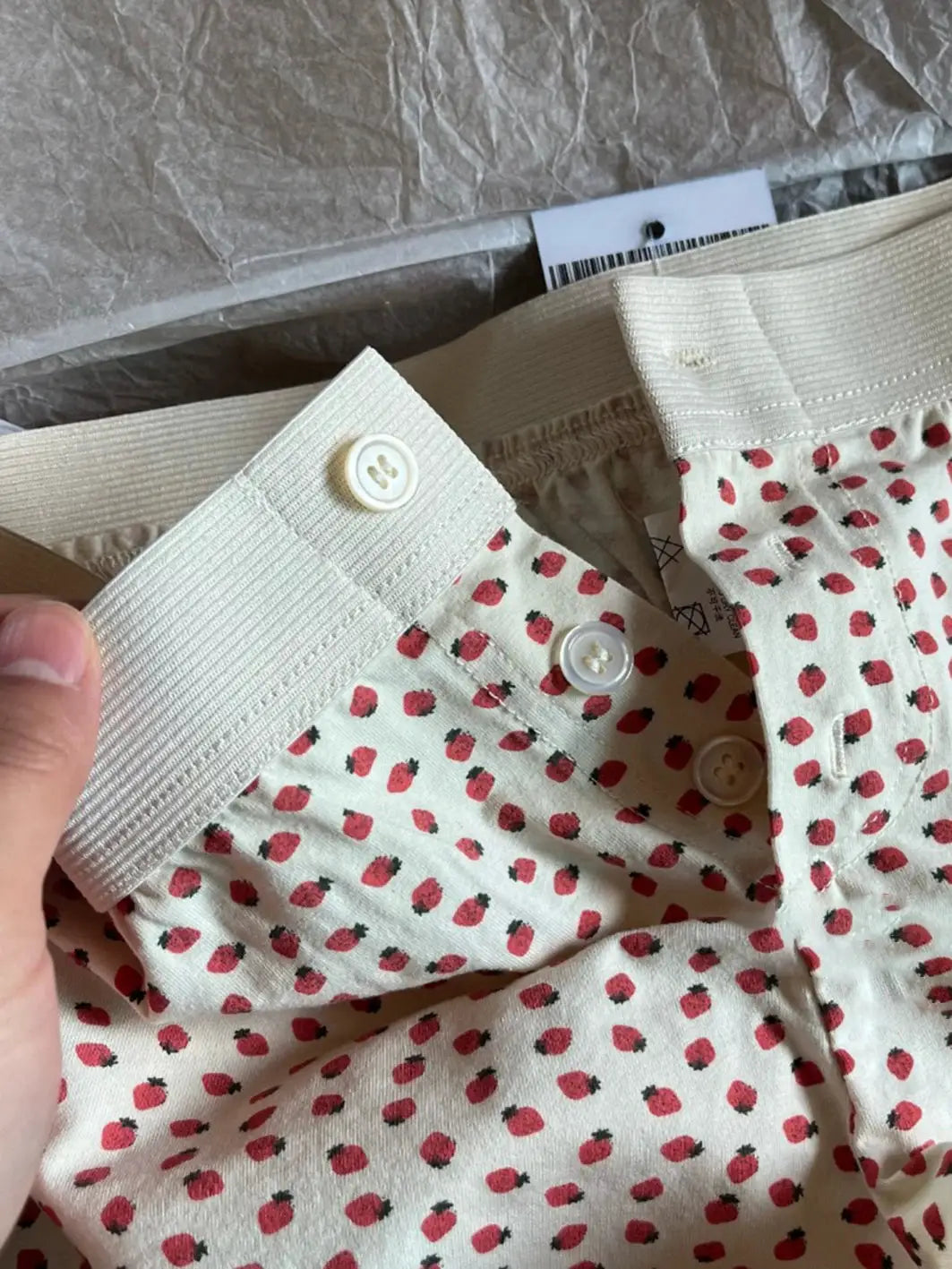 Strawberry Print Vest And Shorts Set For Women Eyelet Bow Tank Top