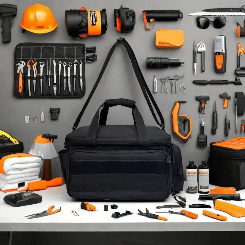 Toolkit bag by Simples Market, black with shoulder strap and anti-friction bottom
