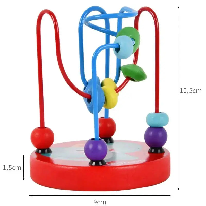 Colorful Wooden Roller Coaster Bead Maze Educational Circle Toy for Preschool Learning and Fine Motor Skills