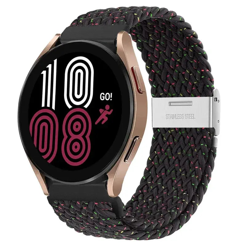 20mm 22mm Nylon Band for Samsung Galaxy Watch 6 5 4 40/44mm 5Pro Active 2 Gear S3 Braided Elastic Bracelet for Huawei GT2/3 4Pro