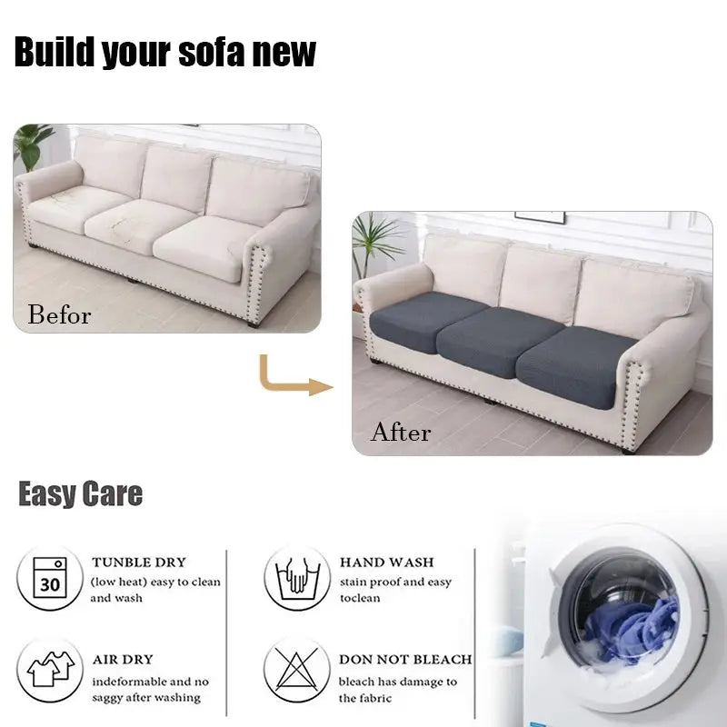 Simples Market 1–4 seat sofa cushion cover set; waterproof jacquard slipcover for living room couch protection