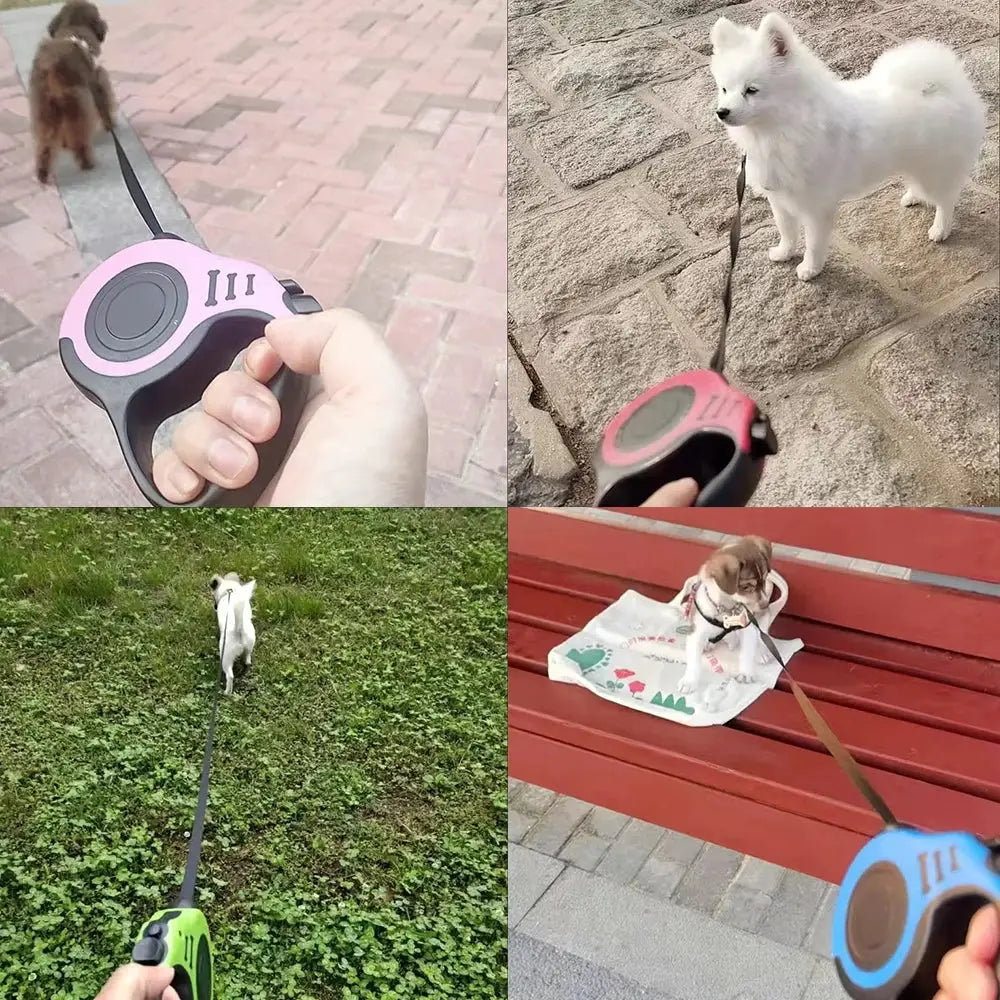 Retractable Dog Leash 3M 5M For Small And Large Dogs Hiking Walking With Quick Release And Durable Traction Rope