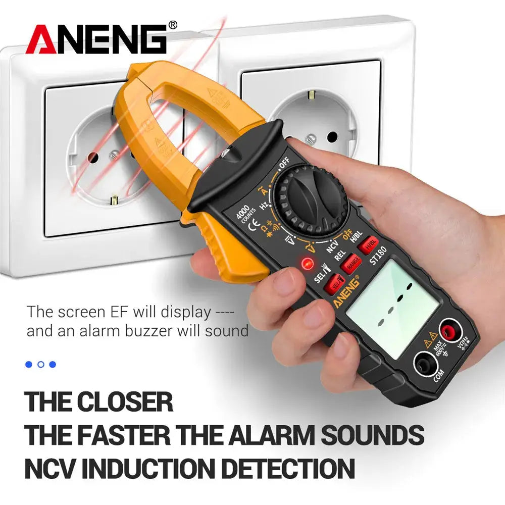 ANENG ST180 AC Current Clamp Meter Digital 4000 Counts Multimeter Capacitance NCV Ohm Ammeter Voltage Tester Car Amp