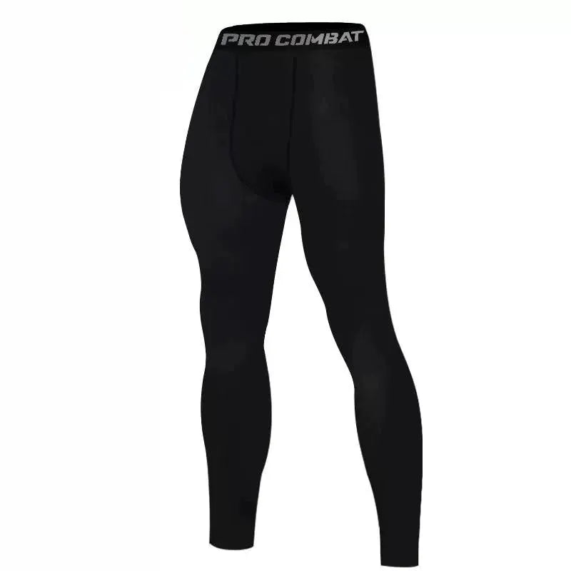 Simples Market SONECHOKI black men's compression pants for training and running with Pro Combat waistband; polyester