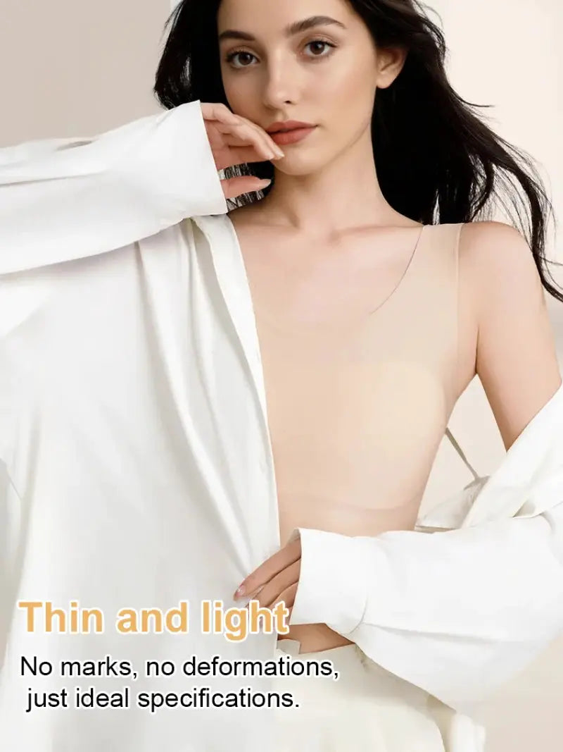 Simples Market women's beige seamless underwear with bra pads; invisible, lightweight corset-style undergarment.
