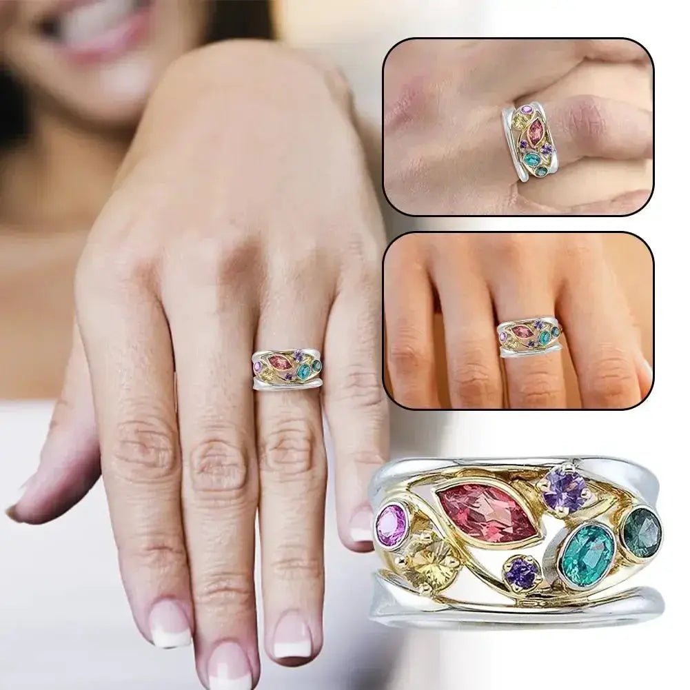 IFYOUOO Women Magnetic Therapy Ring Crystal Quartz Ionix Therapy for Weight Loss Lymph Drainage Jewelry - Simples Market
