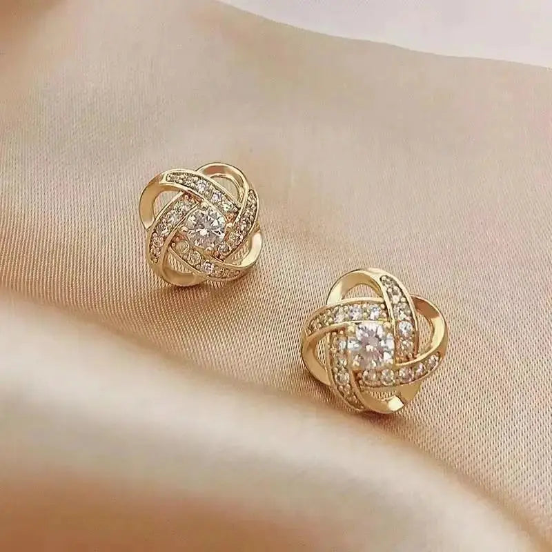 925 Silver Needle Heart Earrings For Women Korean Fashion Crystal Jewelry 2026 Trending Luxury Hoop Earrings