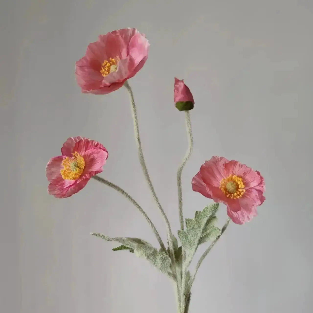 Artificial Silk Poppy Flowers Long Stem for Wedding Centerpieces and Bridal Bouquet Alternative Home Decor