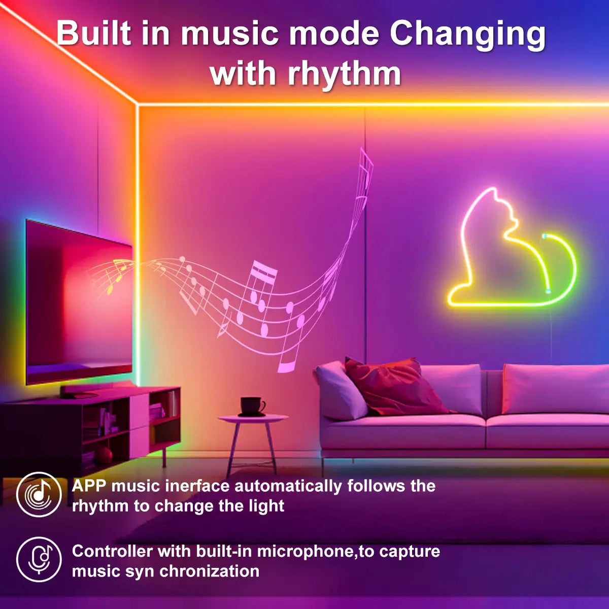 5V RGB IC Neon LED Strip Light USB Waterproof Flexible 1M 2M 3M 5M 10M With Bluetooth Remote Control For Home Decor