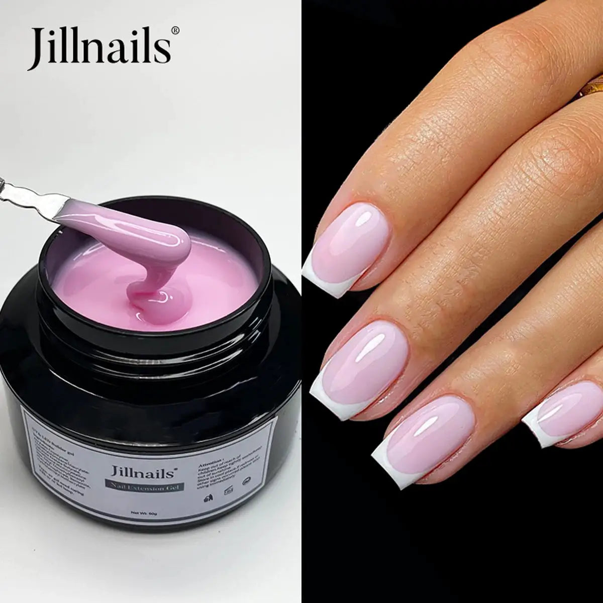 Jillnails 50g Self Leveling Medium Gel Milky Pink White Builder For Easy Shaping Without Running Into Cuticles