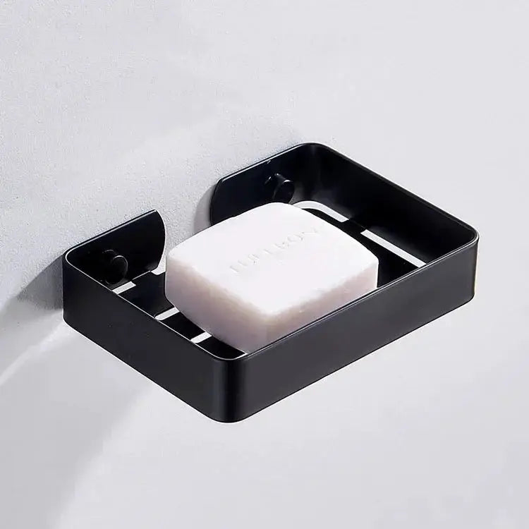Bathroom shelf Simples Market, 304 stainless steel black wall-mounted soap and sponge organizer