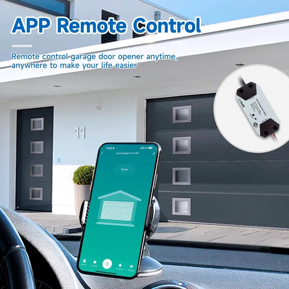 Tuya Garage Door Controller by Simples Market - WiFi smart door opener with app remote control