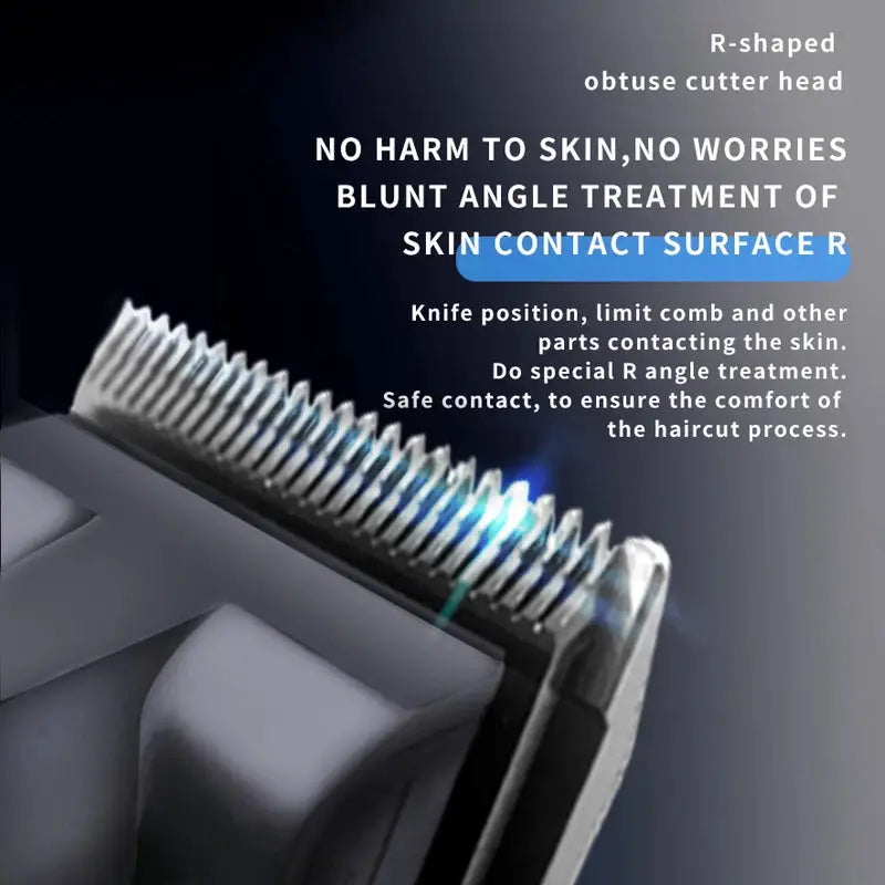 Kemei KM-2296 KM-2299 KM-1102 professional hair clipper kit by Simples Market, close-up metallic blade