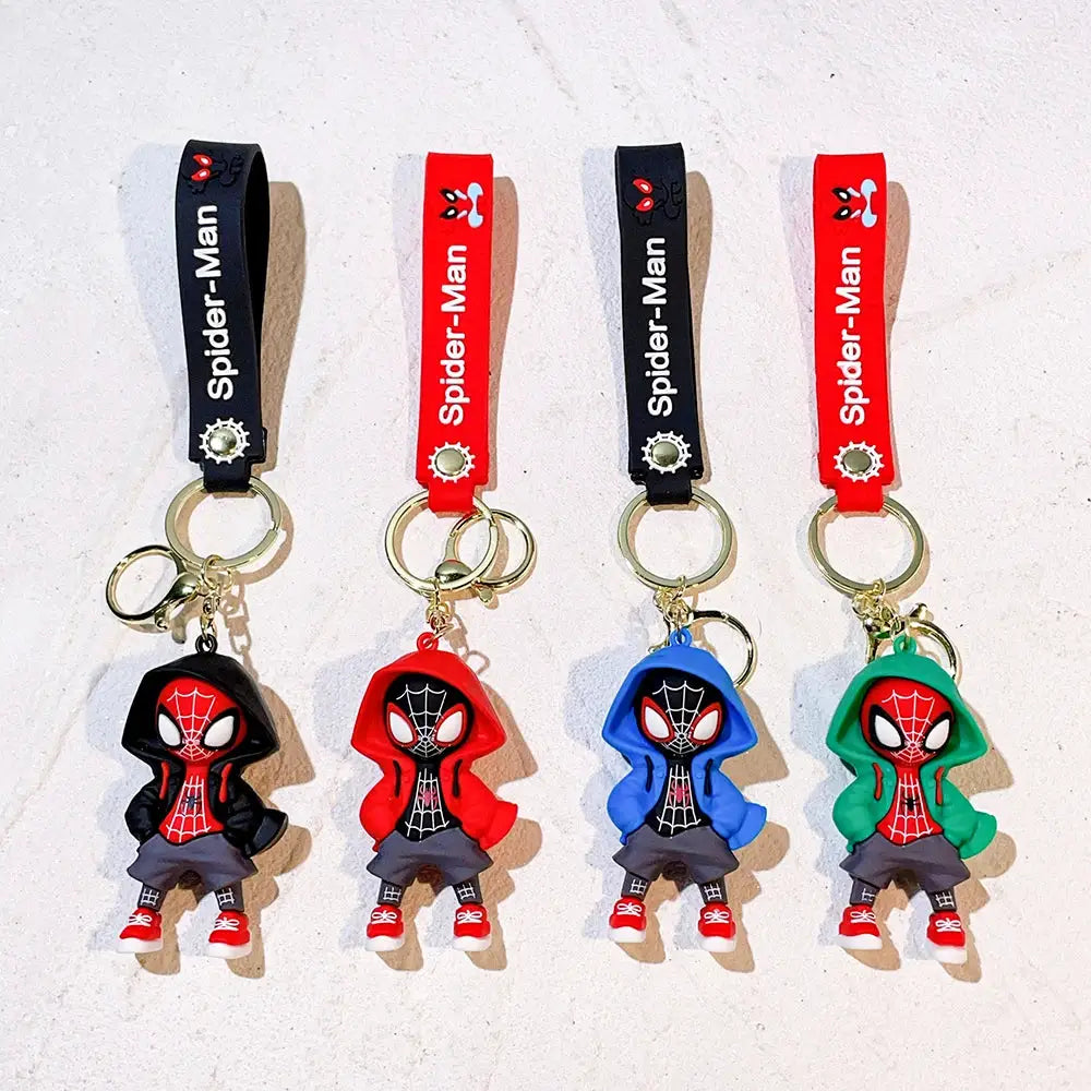 Marvel Spider Man Keychain 1 Pack or 4 Pack Avengers Cartoon Comics Key Ring Pendant Gift for Friends