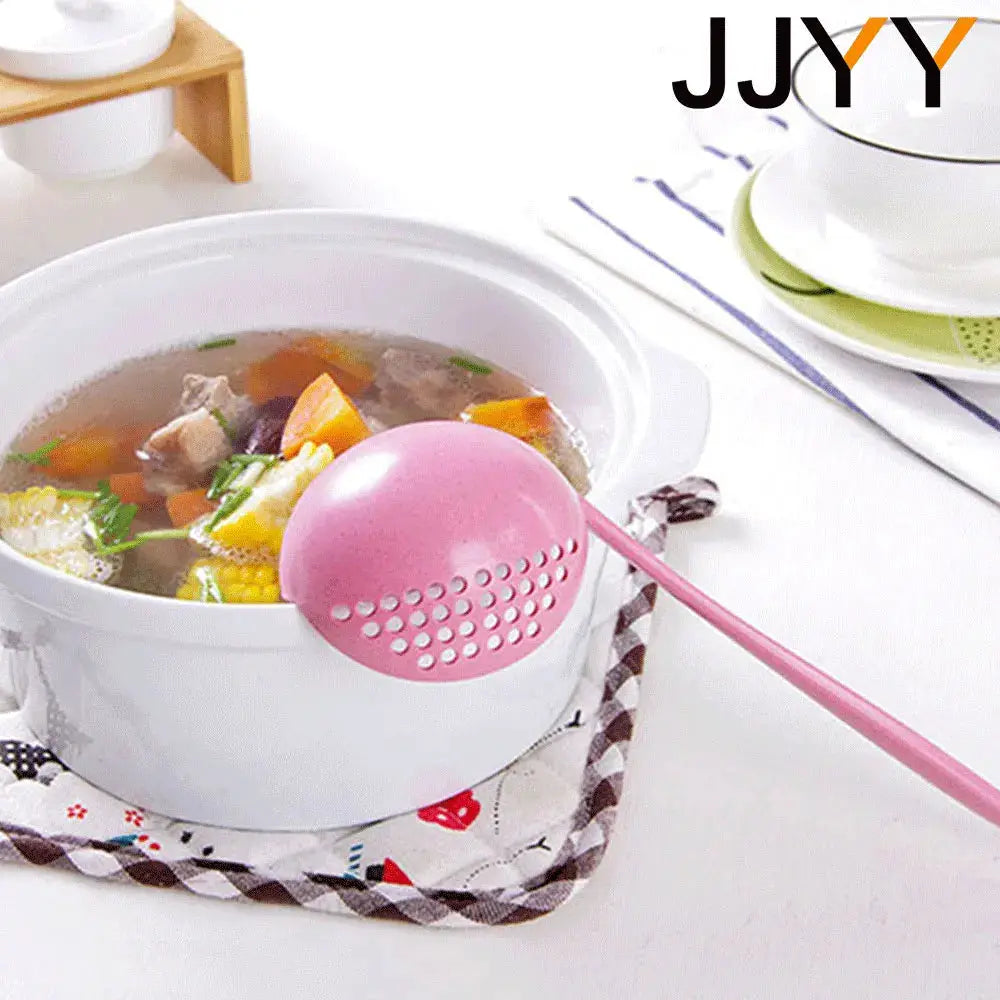 JJYY 2 In 1 Long Handle Kitchen Spoon And Colander Filter Plastic