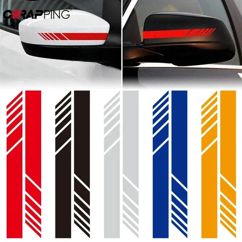 Car Stripe Stickers Reflective Vinyl Decals For Rearview Mirror Exterior Decoration Waterproof Fashion Styling
