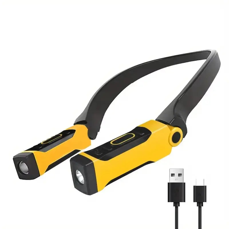 LuminaTech Rechargeable LED Neck Reading Light With Two Brightness Levels For Reading Knitting Camping And Repair