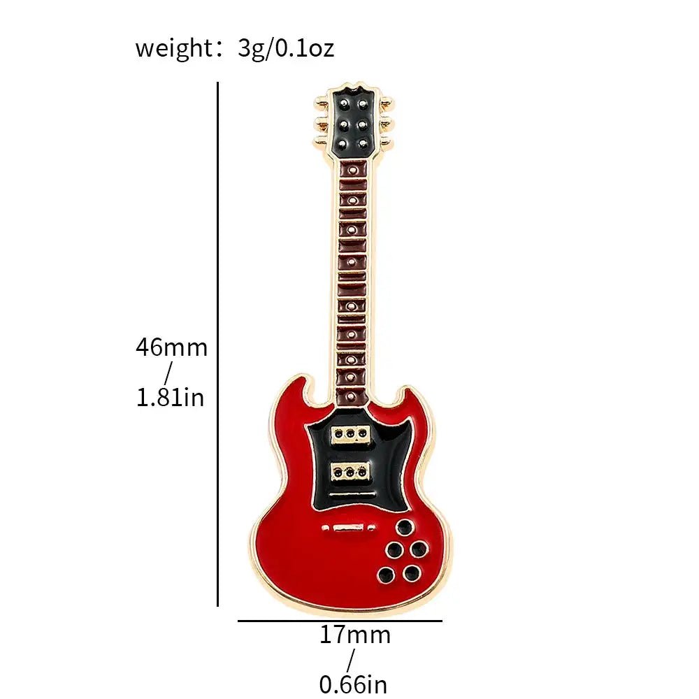 ZAKOL Vintage Metal Enamel Guitar Brooch Unisex Fashion Pin Gift For Men Women Musical Instrument Accessory - Simples Market