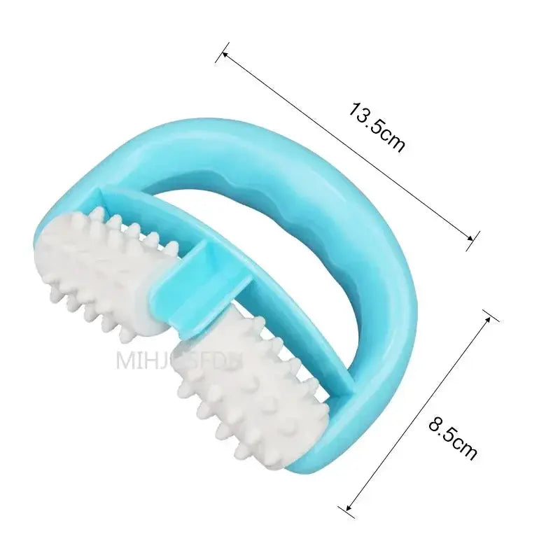 Cellulite roller massager handheld blue device with white bristle roller by Simples Market