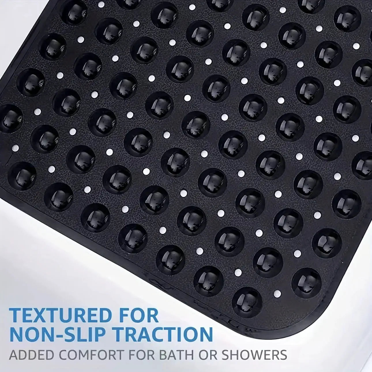 Shower mat Simples Market black non-slip with suction cups