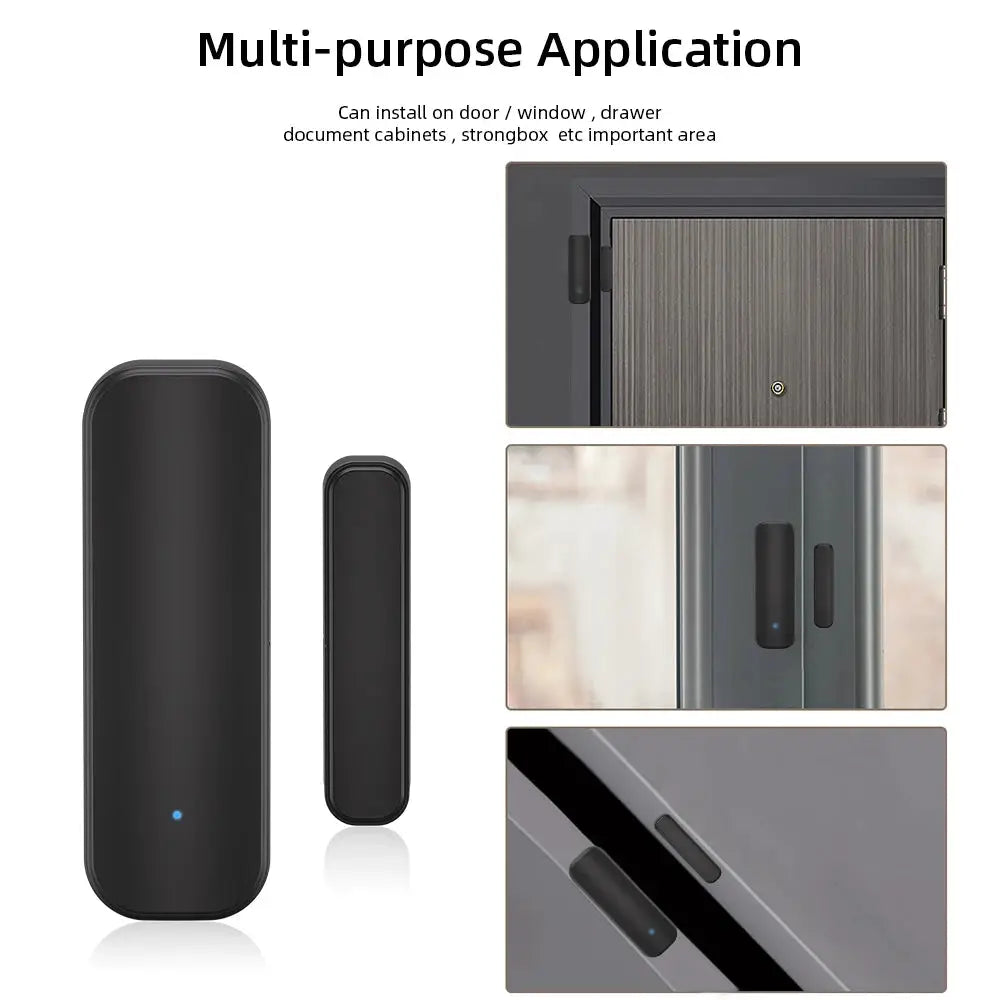 Simples Market two-pack black WiFi/ZigBee door/window sensors for smart home open/close detection with Alexa/Google Home