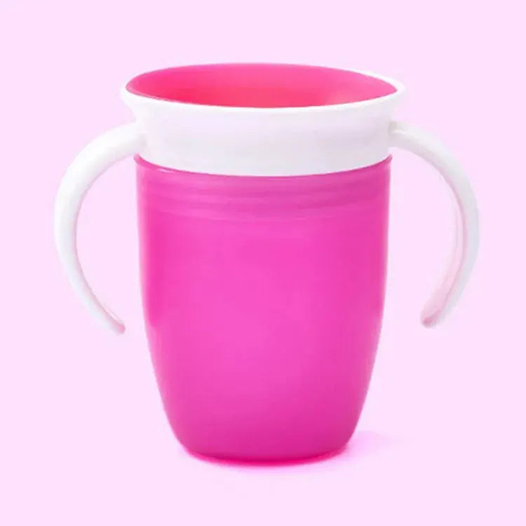 Magic Baby Cup That Turns 360 Degree For Any Angle Leakproof Sippy Cup 240ml With Ergonomic Handle