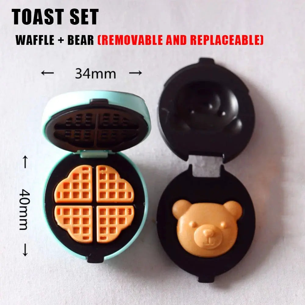 DIY Dollhouse Bear Biscuits 1/12 Scale Miniature Kitchen Set With Toaster Oven Mixer Electronic Scale Furniture Toy Gift