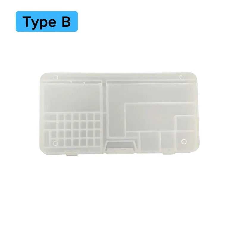 Professional tools storage box, double-layer translucent plastic organizer for screws, ICs and motherboards