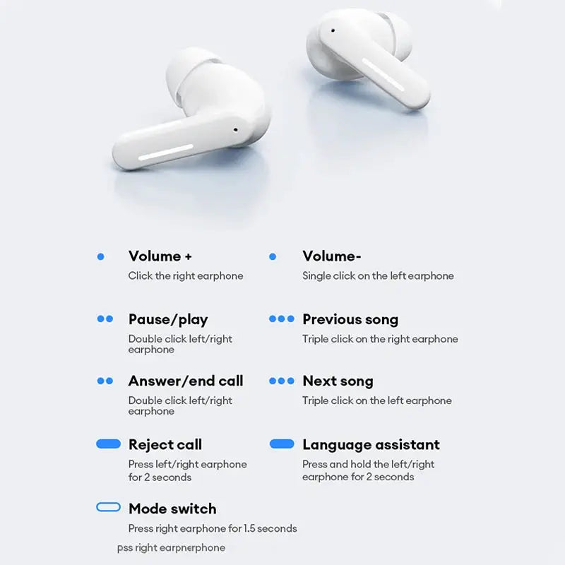 Lenovo LE209 Wireless Bluetooth Earphones With Active Noise Cancellation For Immersive HiFi Music And 12mm Drivers