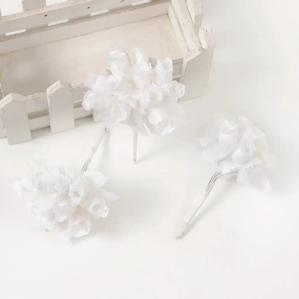 12 Pieces Mini Artificial Rose Bouquet Silk Roses for Home Decor and Wedding Decor Craft Wreath Gift