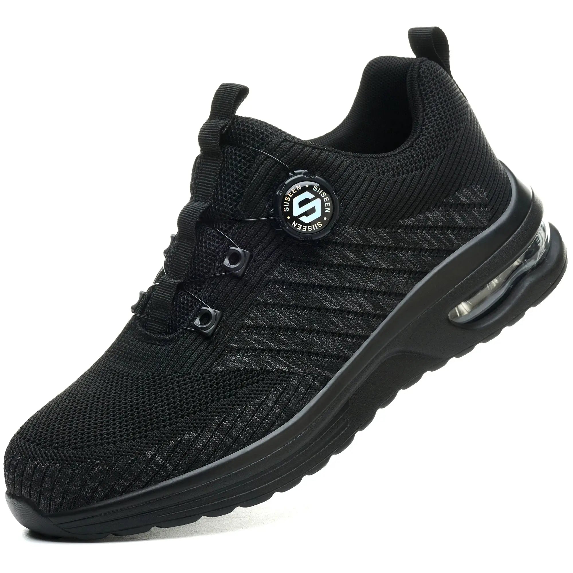 New Men's Rotary Buckle Safety Shoes Anti Impact Anti Piercing Lightweight Work Boots Outdoor Pro