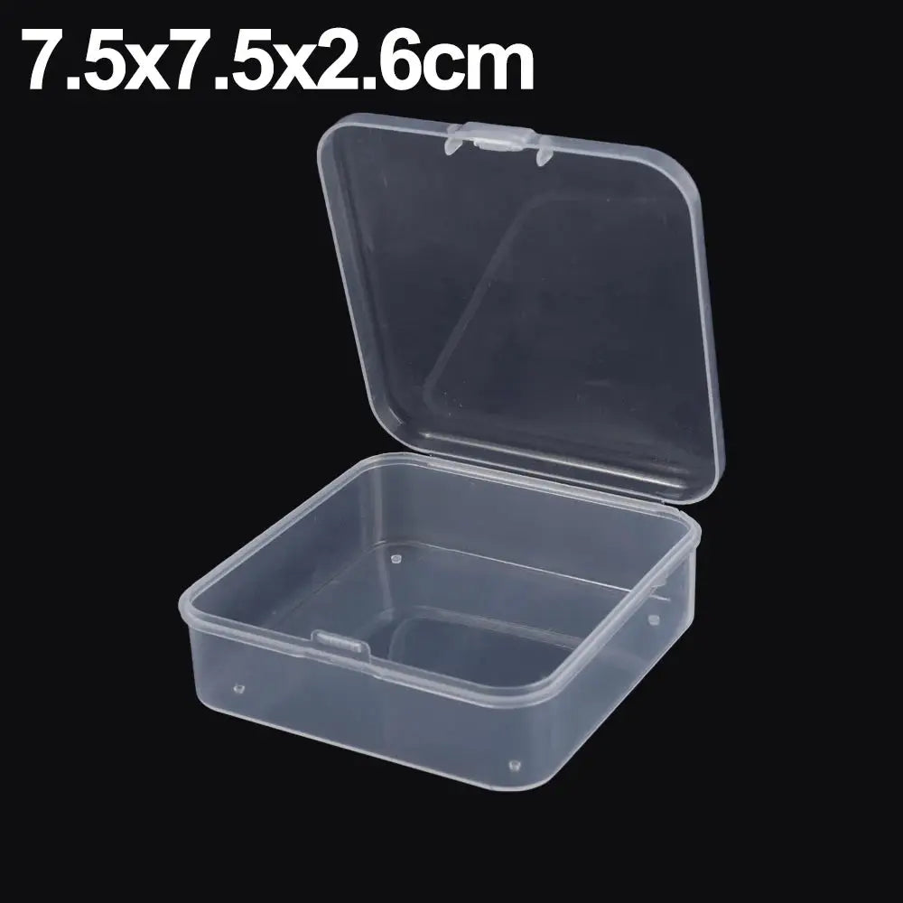 ClearView Transparent Plastic Storage Containers With Hinged Lids For Jewelry Crafts And Tabletop Organization