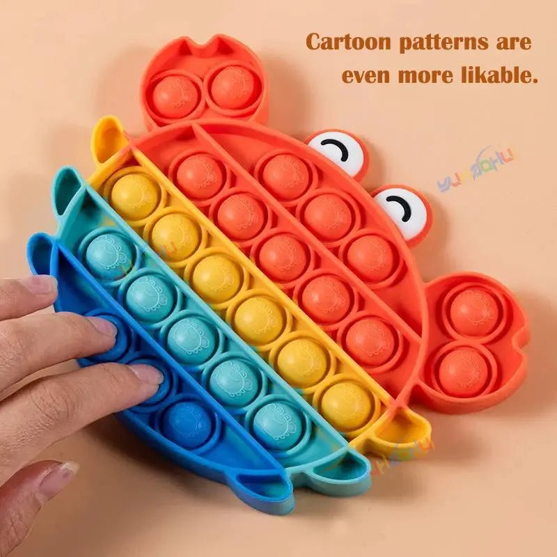 Rainbow Pop Push Bubble Fidget Interactive Toy For Anxiety Relief Sensory Therapy Adults Children Kids Special Needs