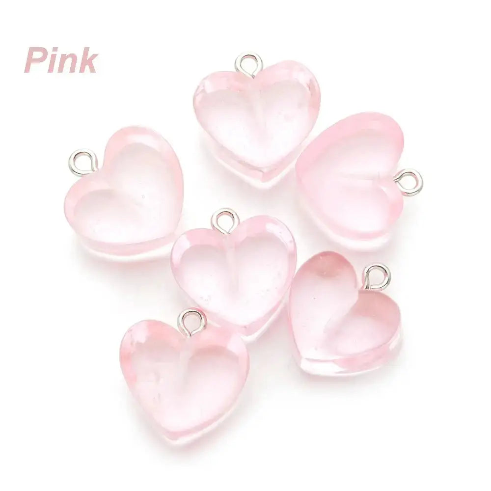 10 Pieces Transparent Peach Flat Resin Charms For Jewelry Making DIY Earrings Necklace Keychain Decoration