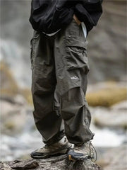Men's Simples Market waterproof cargo hiking pants, dark gray with multiple pockets for outdoor use