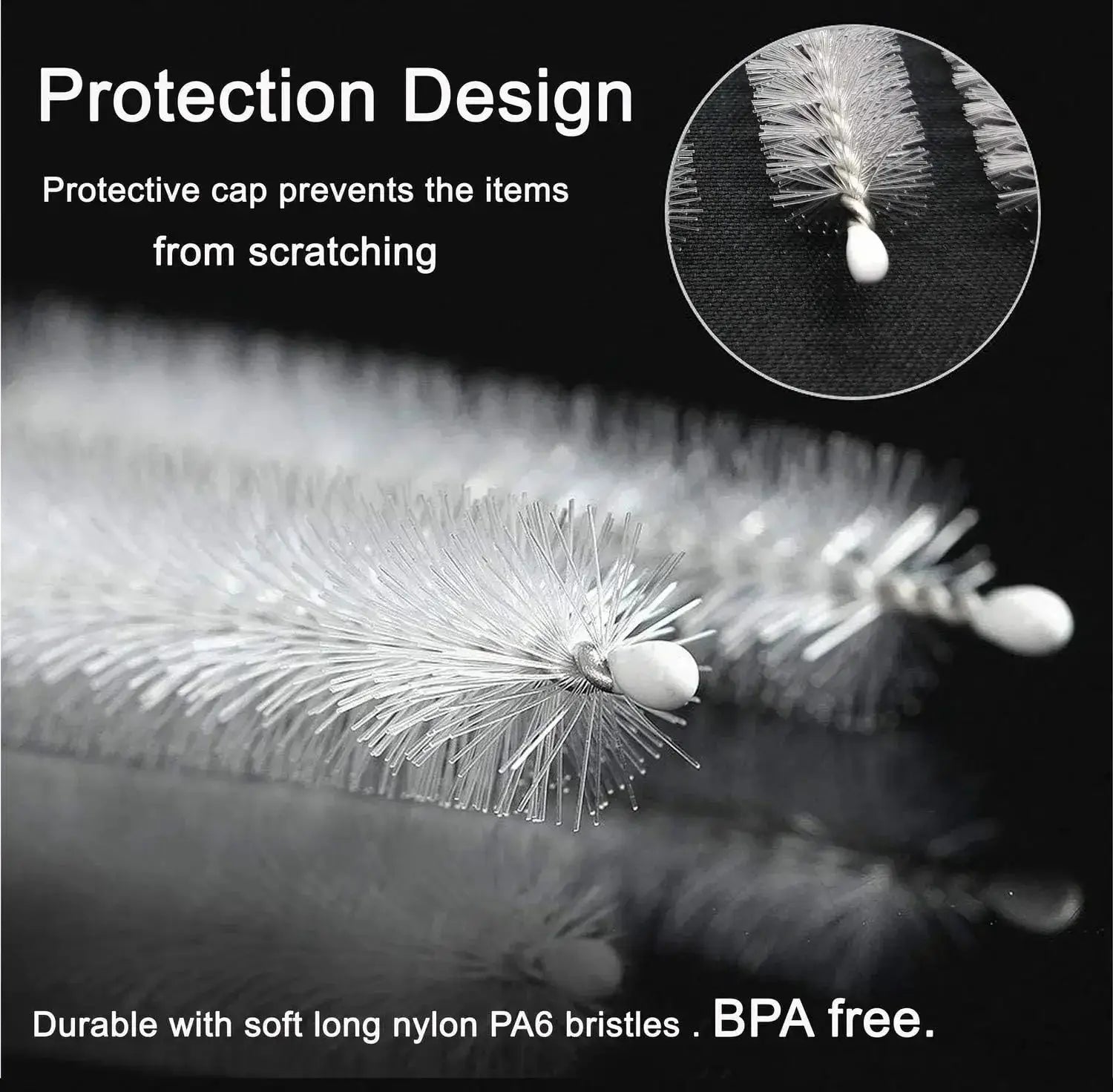Simples Market drinking straw cleaning brush kit with long nylon bristles and stainless steel core, BPA-free.