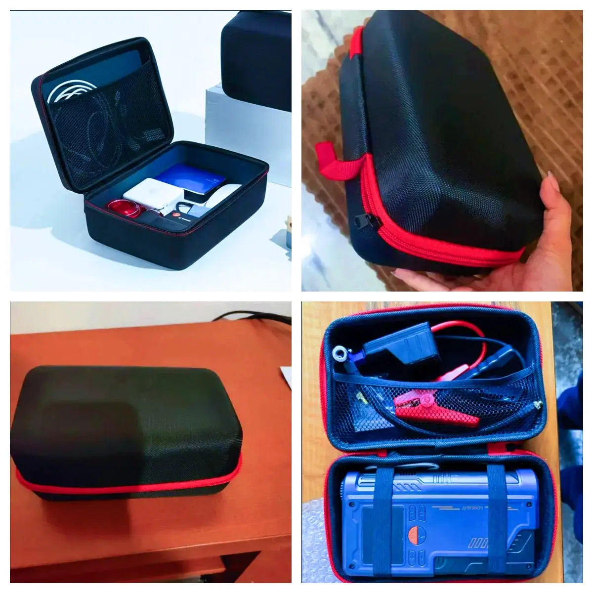 1pc EVA heavy-duty tool organizer case by Simples Market with red zipper and black exterior