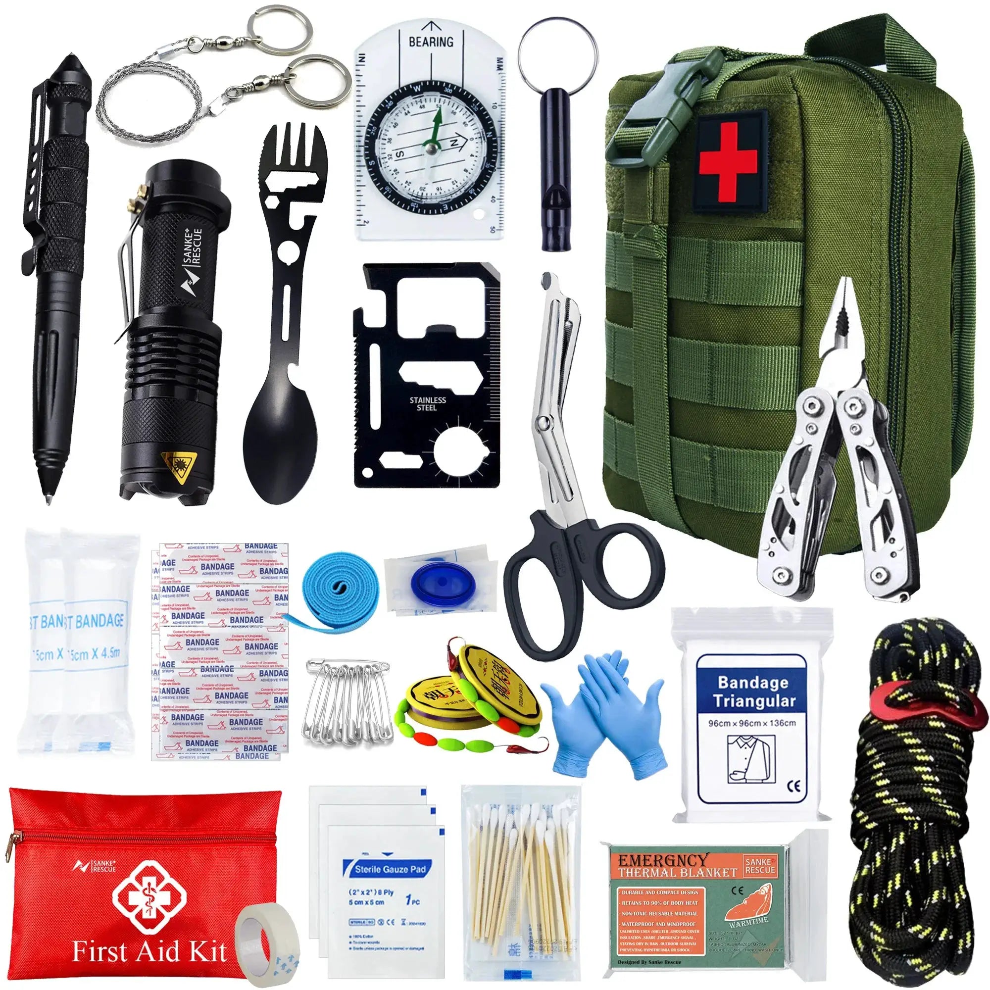 Tactical First Aid Kit For Car And Outdoor Survival MOLLE Pouch Medical Bag Self Defense EDC Gear For Camping Hiking