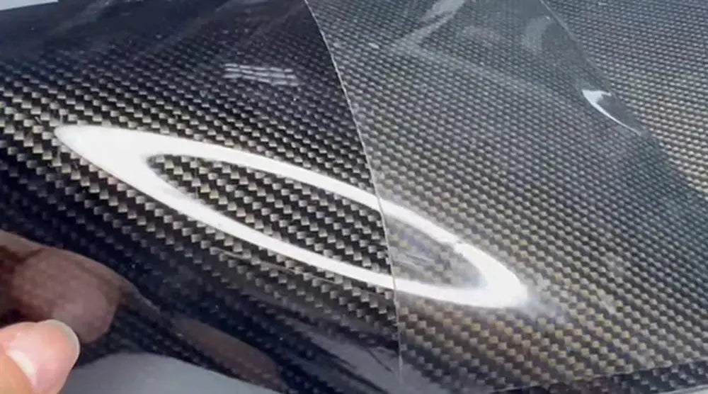 Car vinyl wrap 9D carbon fiber, glossy black, self-adhesive anti-scratch film for car exterior decoration